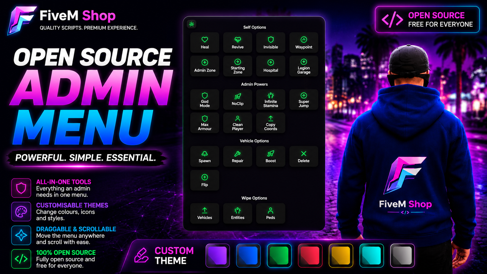 Free FiveM admin menu preview