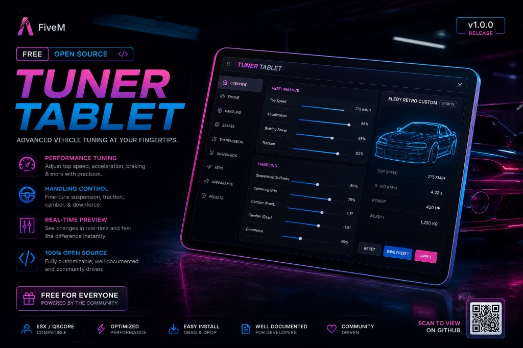 Free FiveM tuner tablet script preview